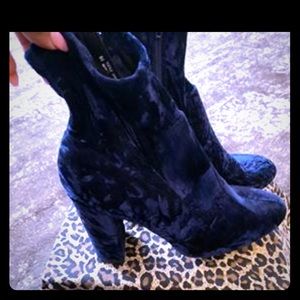 Blue Suede Booties